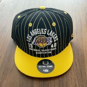 LA Lakers pinstripe flat brim SnapBack hat